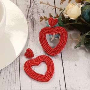 Beaded Heart earrings
